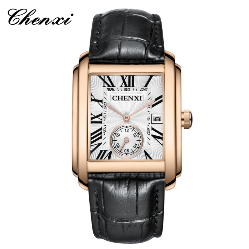 Luxury Watch Affordable - CHENXI 8216 Fashion Classic Square Brown