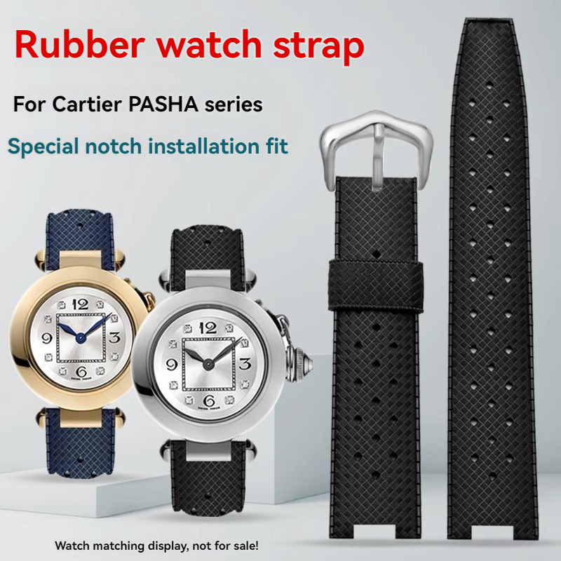 Rubber Men's Watch Strap for C - đánh giá và giá Cartier Watch Tank