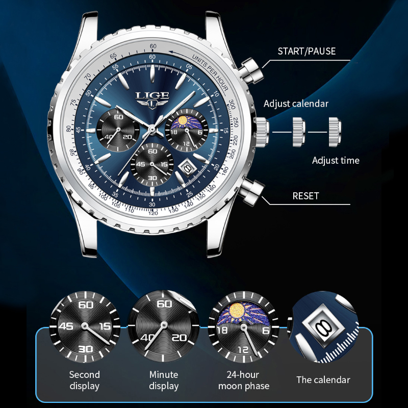 LIGE Brand Luxury Quartz Man W - đánh giá và giá Luxury Watch Affordable