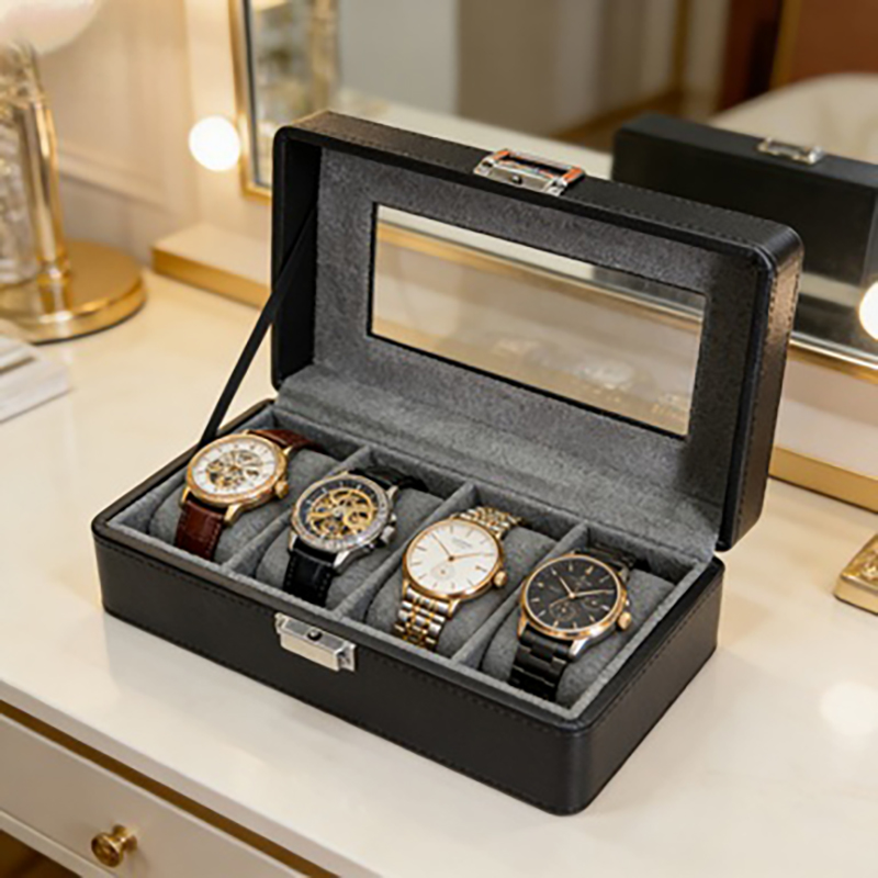 1 PC 4-Grid Watch Box, Dustpro - đánh giá và giá Luxury Watch Travel Case
