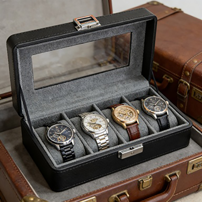 1 PC 4-Grid Watch Box, Dustpro - đánh giá và giá Luxury Watch Travel Case