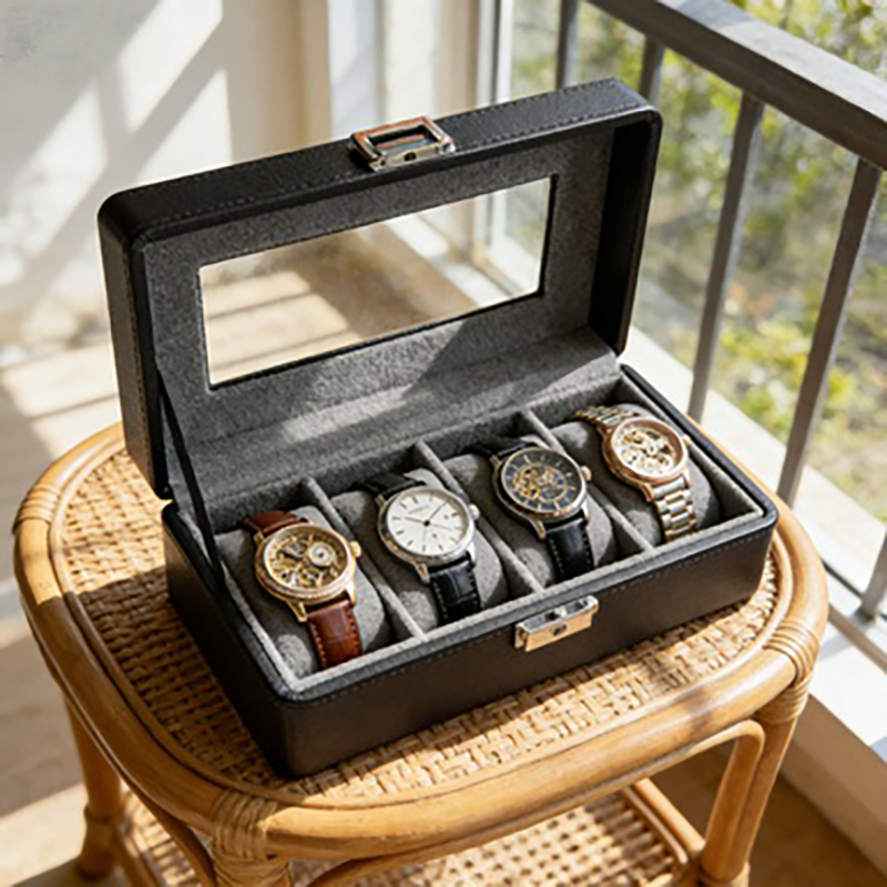 1 PC 4-Grid Watch Box, Dustpro - đánh giá và giá Luxury Watch Travel Case