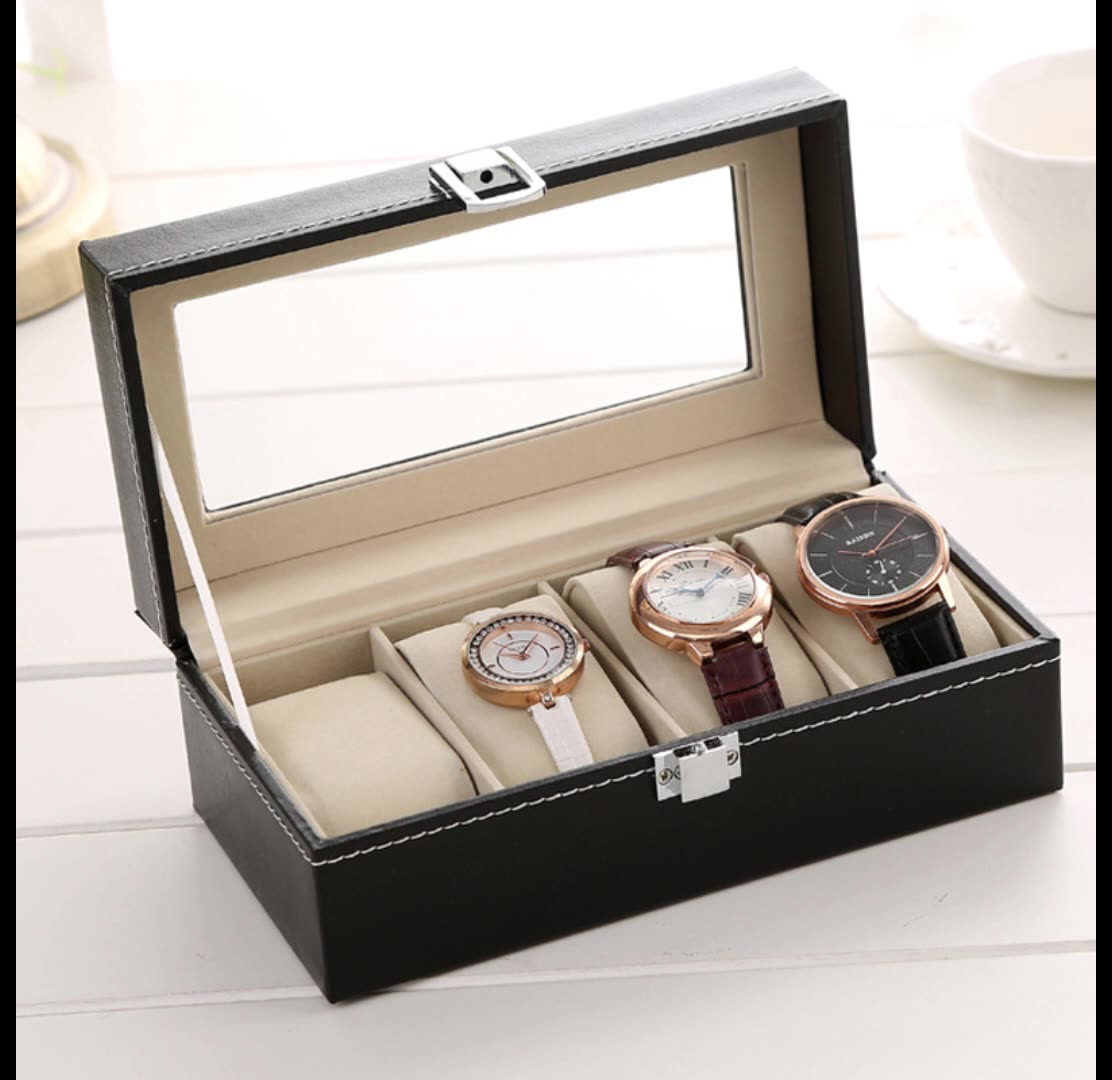 DELESYS 4 Positions PU Watch B - đánh giá và giá Luxury Watch Travel Case