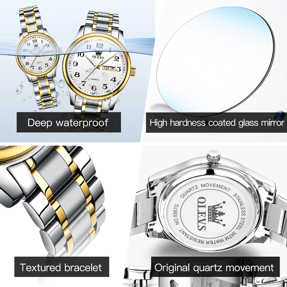 OLEVS New Fashion Couple Watch - đánh giá và giá Luxury Watch Life