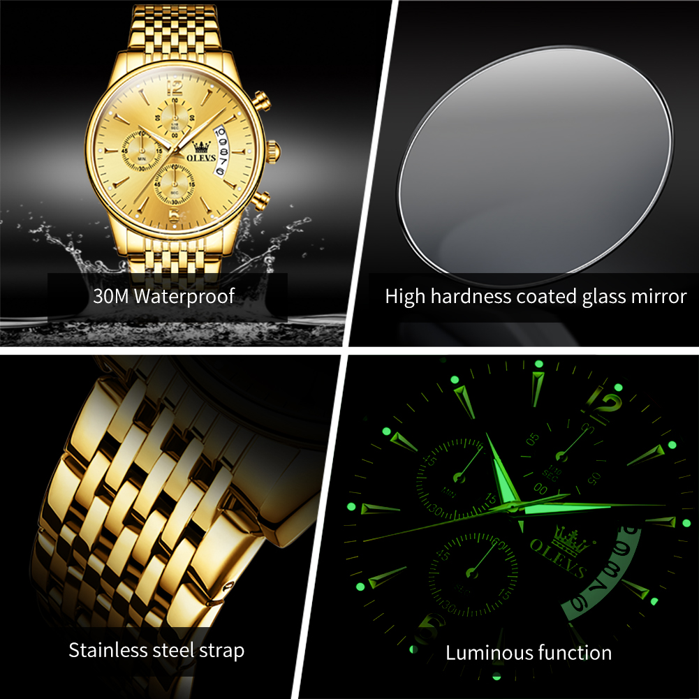 OLEVS Brand Luxury Gold Quartz - đánh giá và giá Luxury Watch Affordable