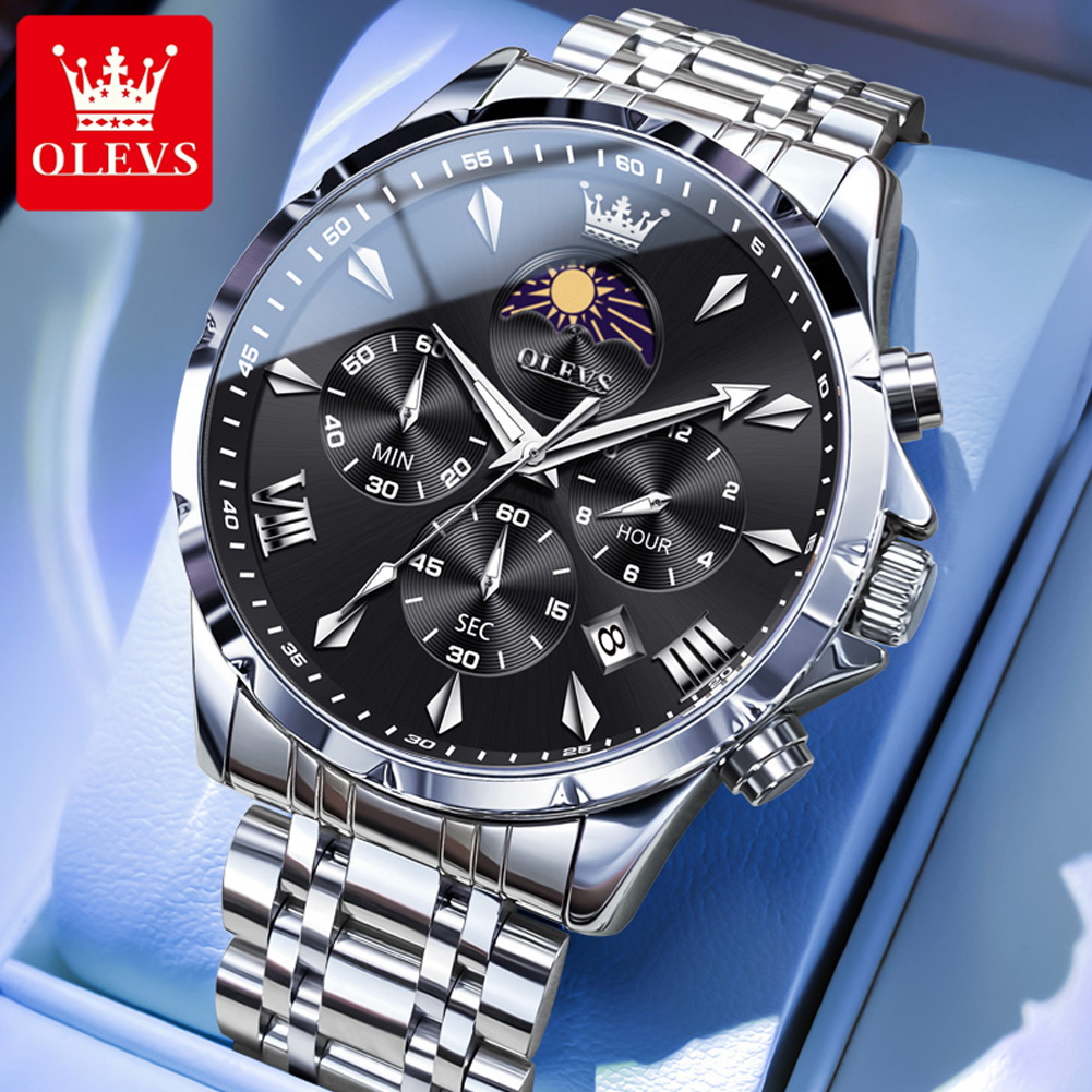 OLEVS 3653 Brand Moon Phase Ca - đánh giá và giá Luxury Watch Affordable