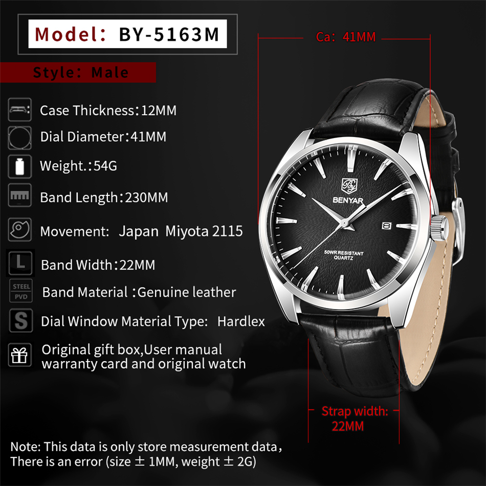 Benyar 5163 Top Brand Luxury M - đánh giá và giá Luxury Watch Affordable