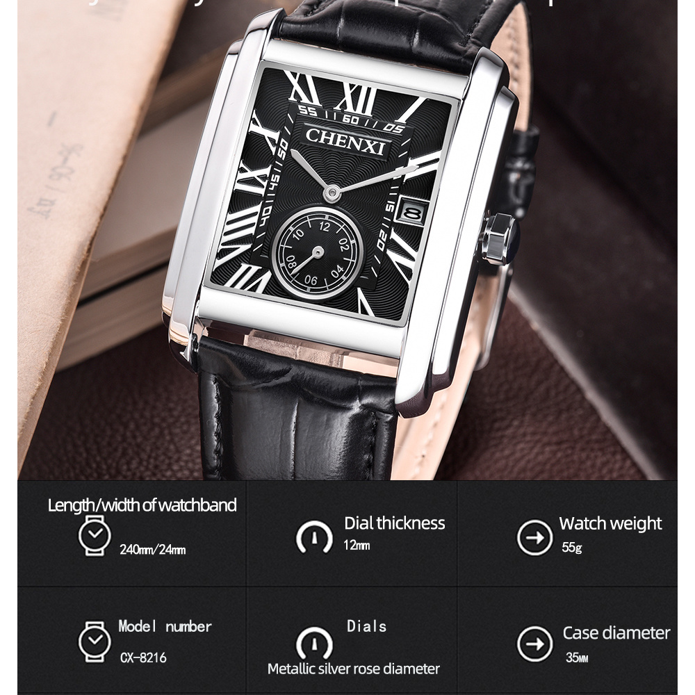 CHENXI 8216 Fashion Classic Sq - đánh giá và giá Luxury Watch Affordable