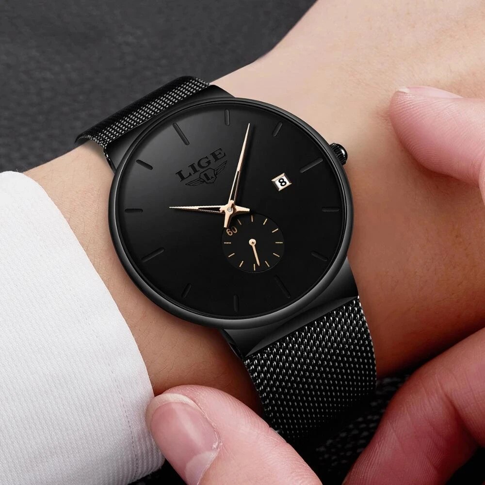 LIGE Fashion Mens Watches Top  - đánh giá và giá Luxury Watch Affordable