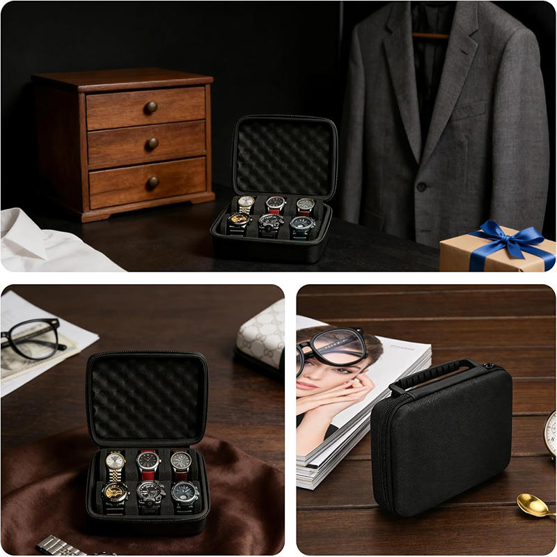 1pc 6-Slot Watch Case | Hard S - đánh giá và giá Luxury Watch Travel Case