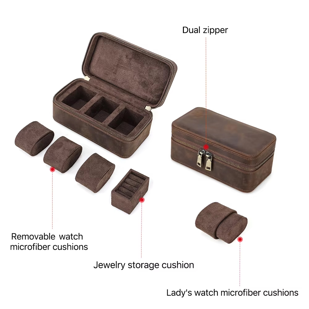 10/8/3/2 Grids Luxury Genuine  - đánh giá và giá Luxury Watch Travel Case